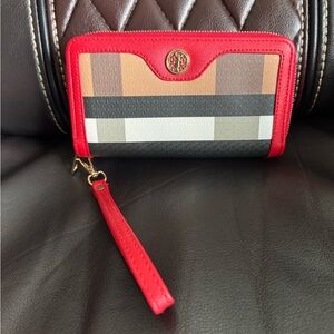 Unbranded Red and Multicolor Vegan Leather Wristlet Wallet 
(NO CALLOUTS)